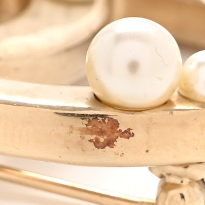 Chanel Pearl CC Brooch Gold Pearly White 4 of 4