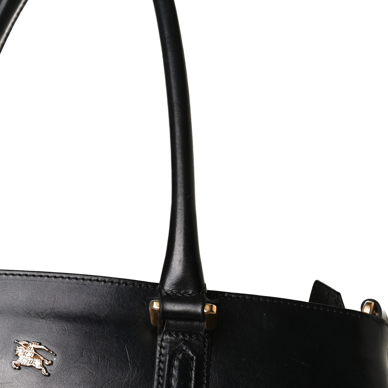Burberry House Check Bridle Calfskin Tote Black 21 of 24