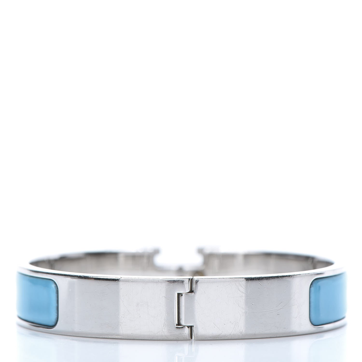 Hermes Enamel Narrow Clic Clac H Bracelet PM Blue Jean 3 of 5