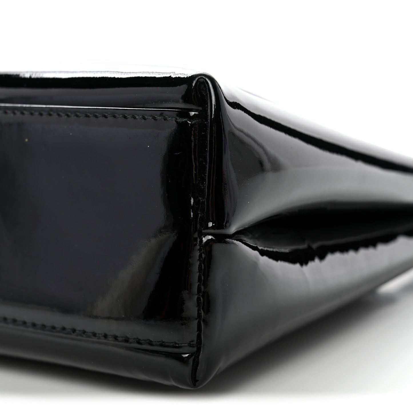 Patent Small Kelly Flap Bag Black