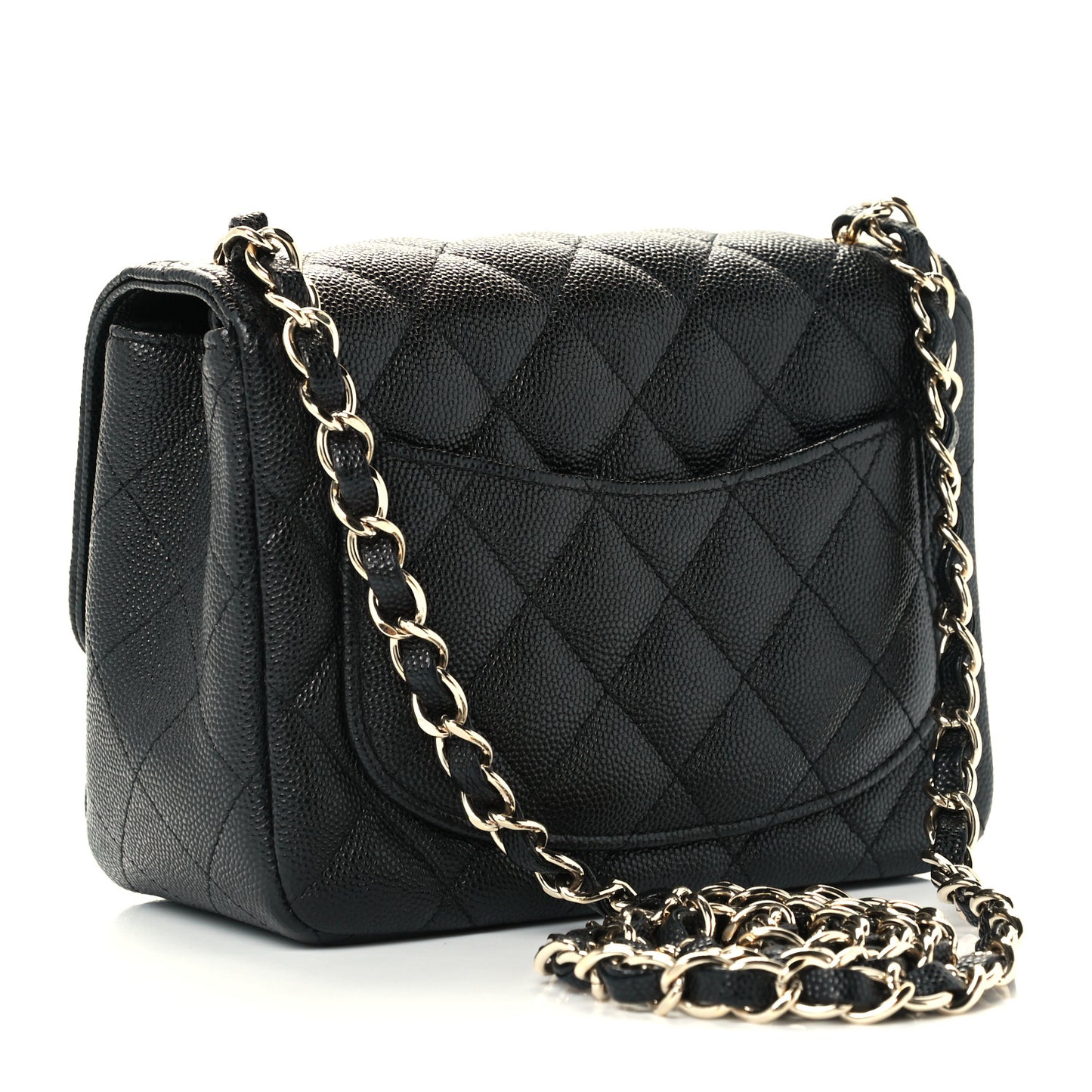 Caviar Quilted Mini Square Flap Black