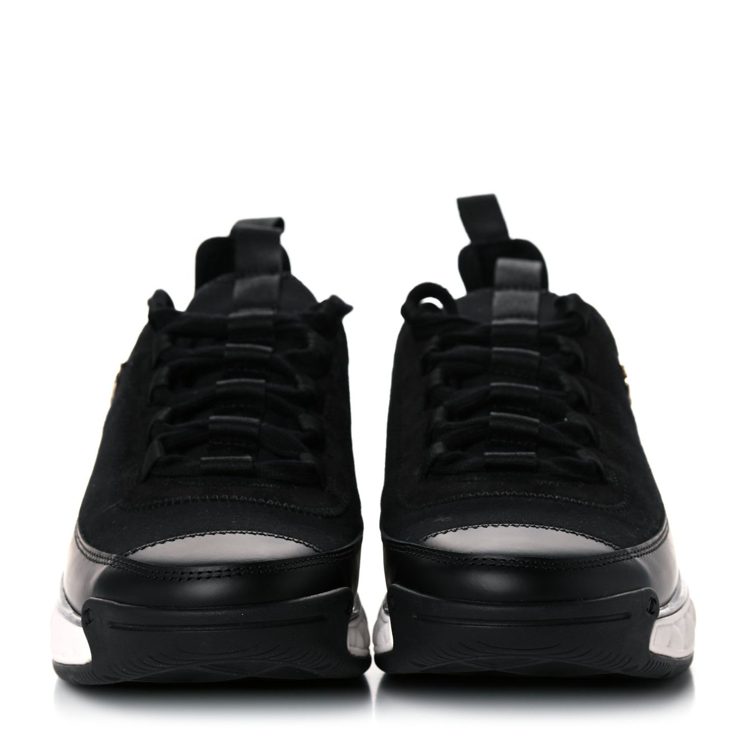 Velvet Calfskin Mixed Fibers CC Sneakers 38.5 Black