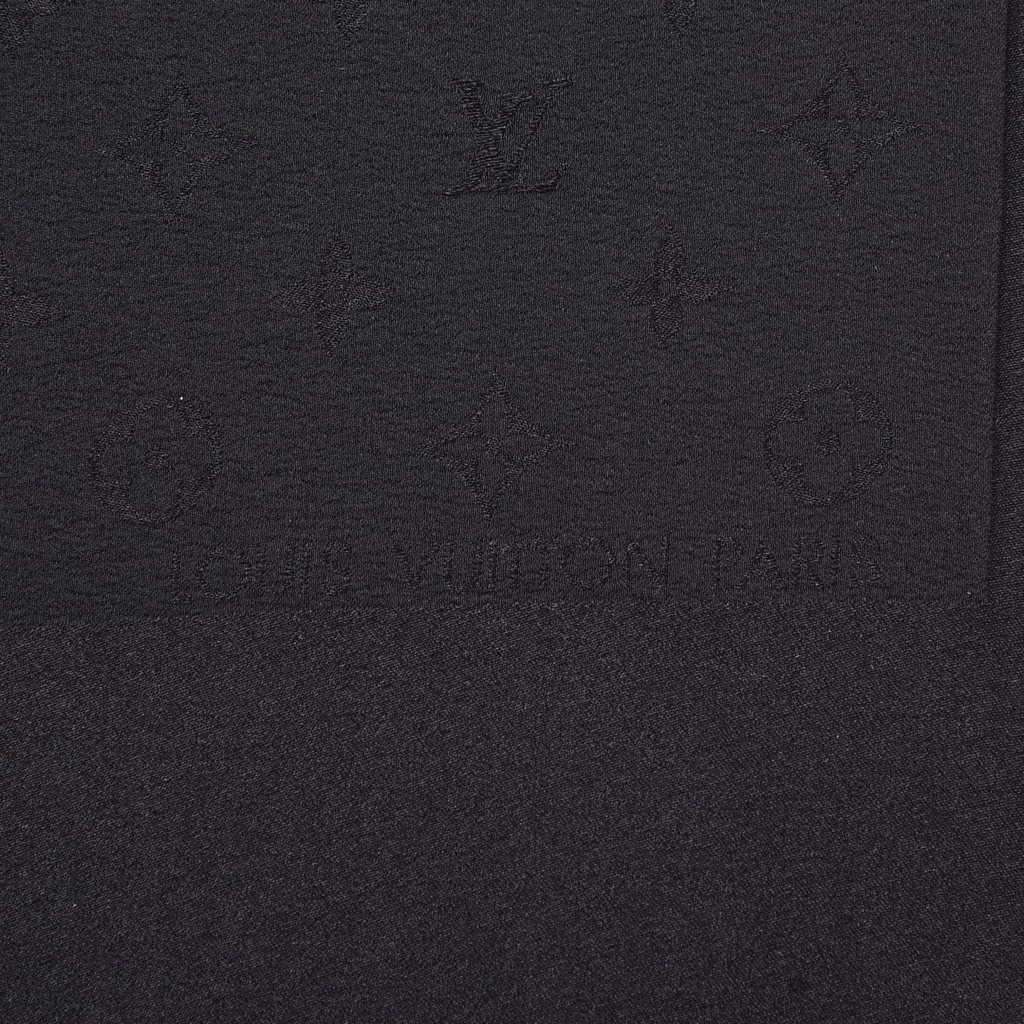 Silk Monogram Monaco Square Scarf Black