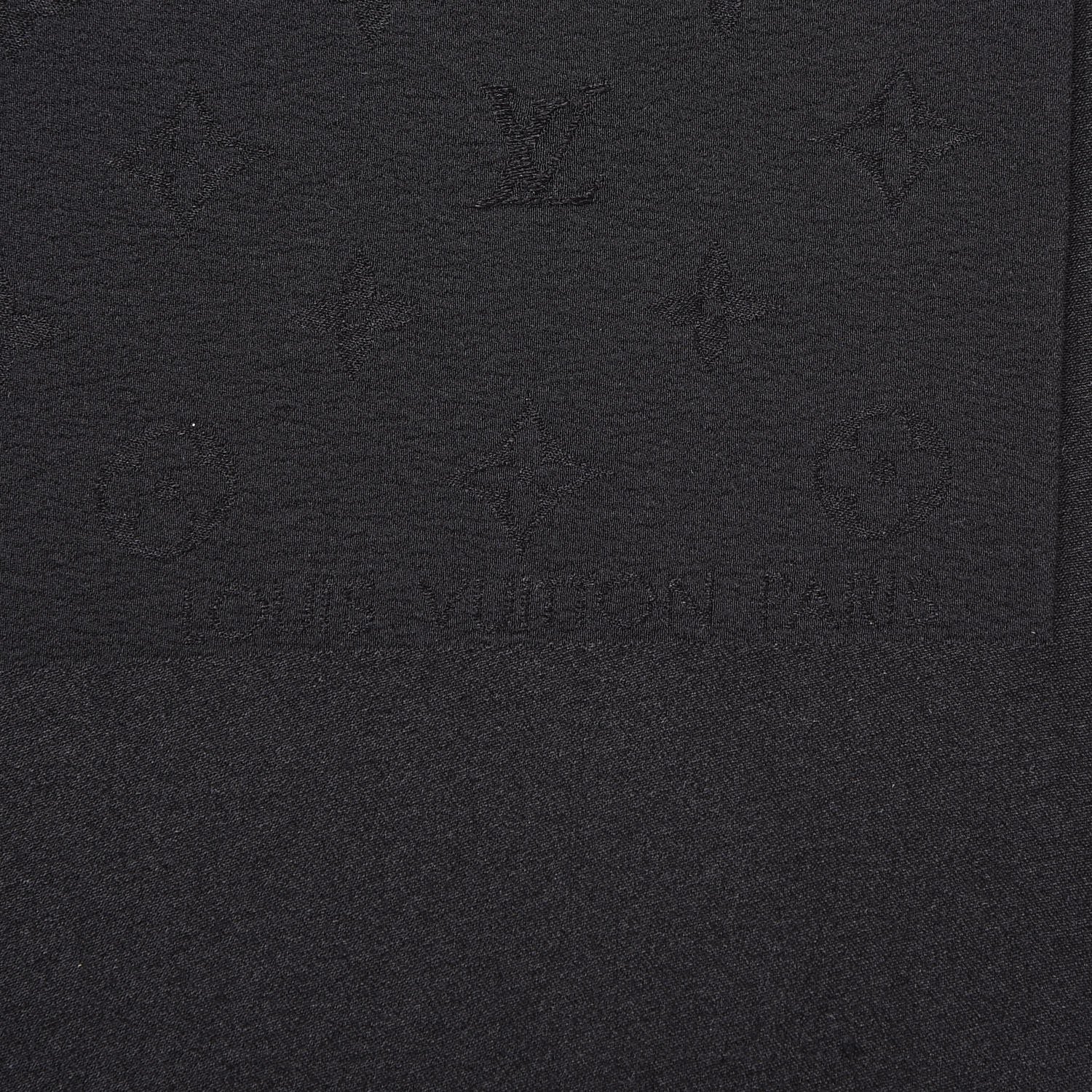 Louis Vuitton Silk Monogram Monaco Square Scarf Black 6 of 6
