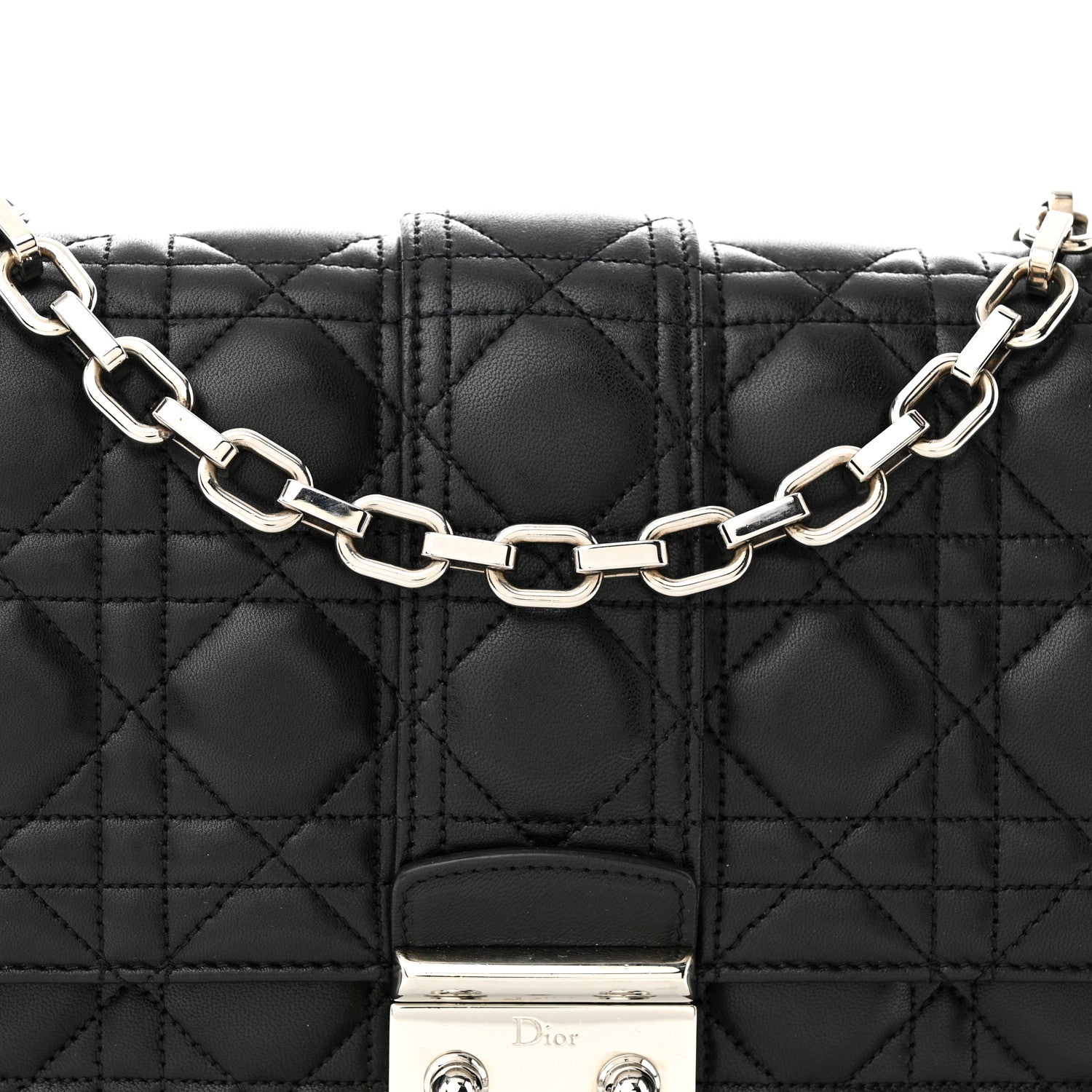 Christian Dior Lambskin Cannage Medium Miss Dior Flap Black 8 of 11