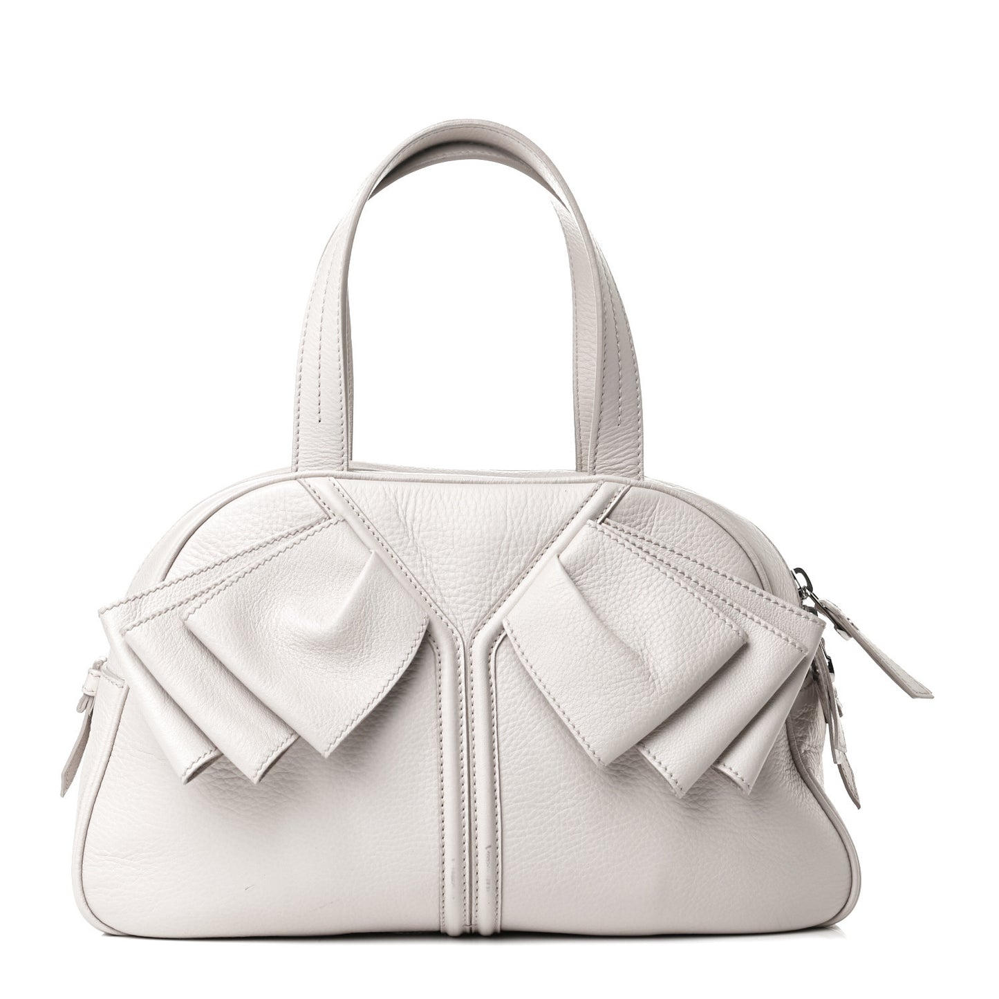 Calfskin Small Y Bow Tote White