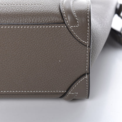 Celine Drummed Calfskin Nano Luggage Souris 11 of 12