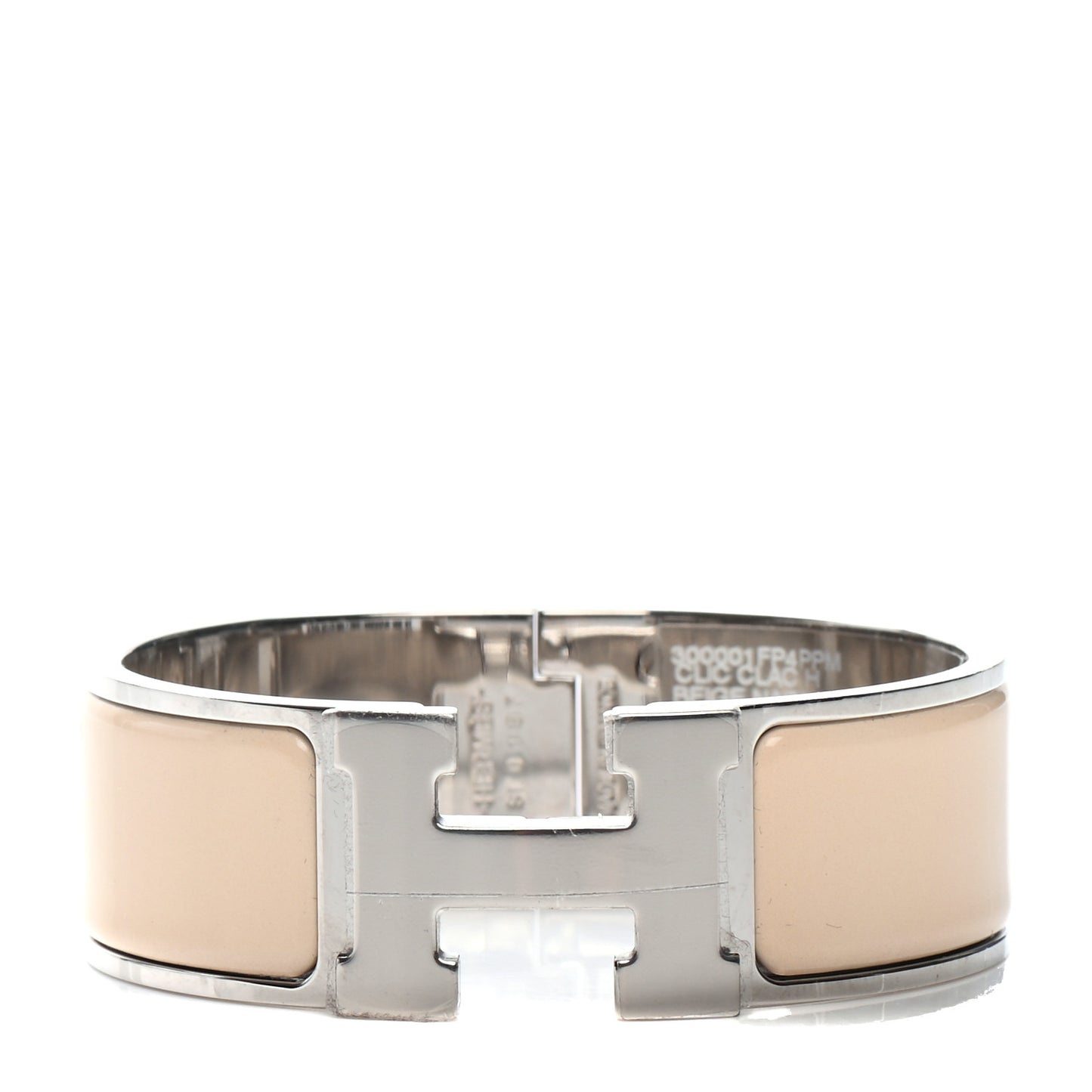 Enamel Wide Clic Clac H Bracelet PM Beige Nacre