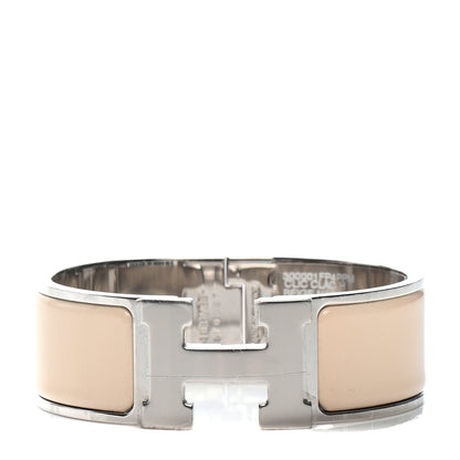 Hermes Enamel Wide Clic Clac H Bracelet PM Beige Nacre 1 of 4