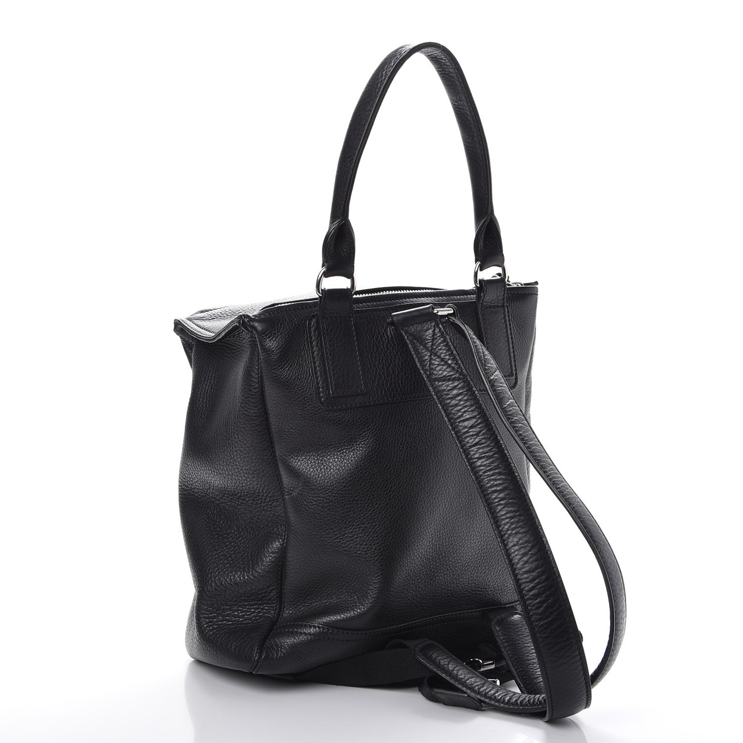 Pebbled Calfskin Pandora Backpack Black