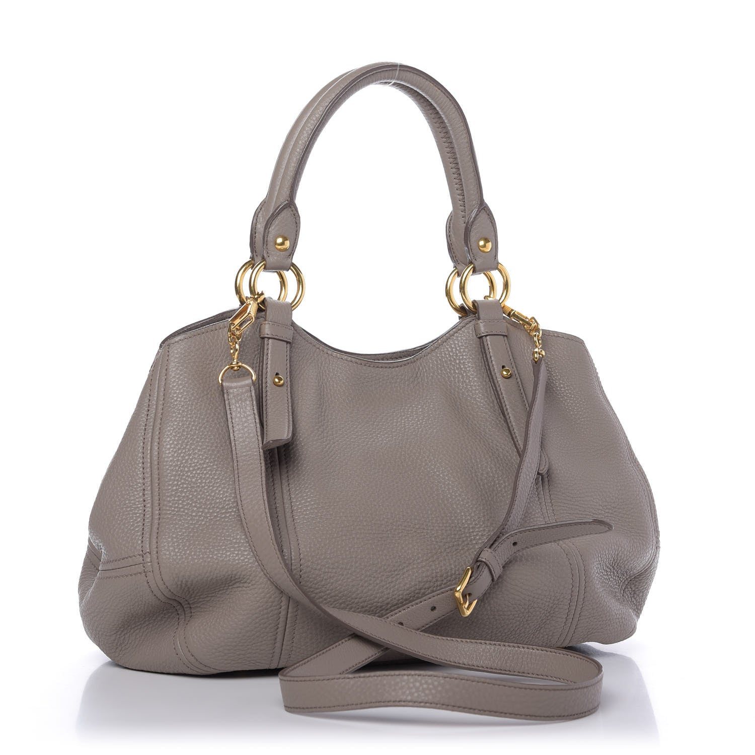 Miu Miu Vitello Daino Top Handle Tote Argilla 4 of 12