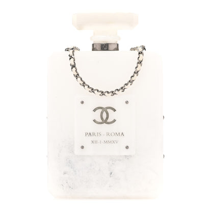 Chanel Marbled Plexiglass Buonasera Perfume Bottle Clutch White 1 of 10