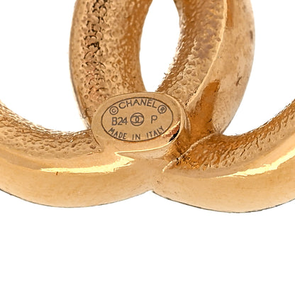 Chanel Enamel CC Logo Earrings Gold Black White 4 of 5