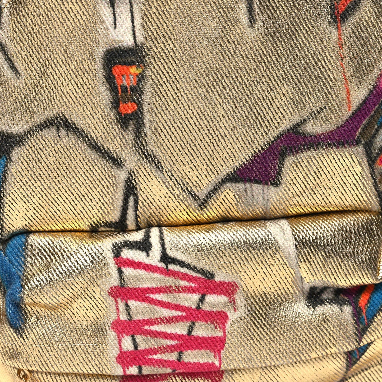 Graffiti Printed Canvas Street Spirit Backpack Multicolor