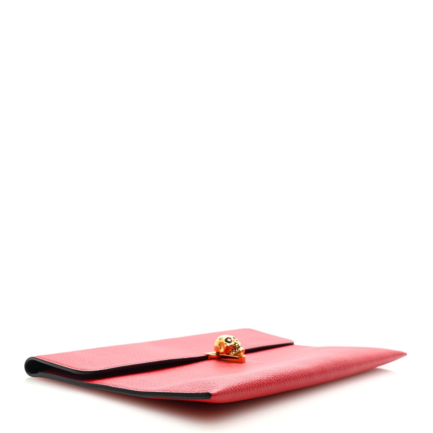 Calfskin Skull Clutch Red