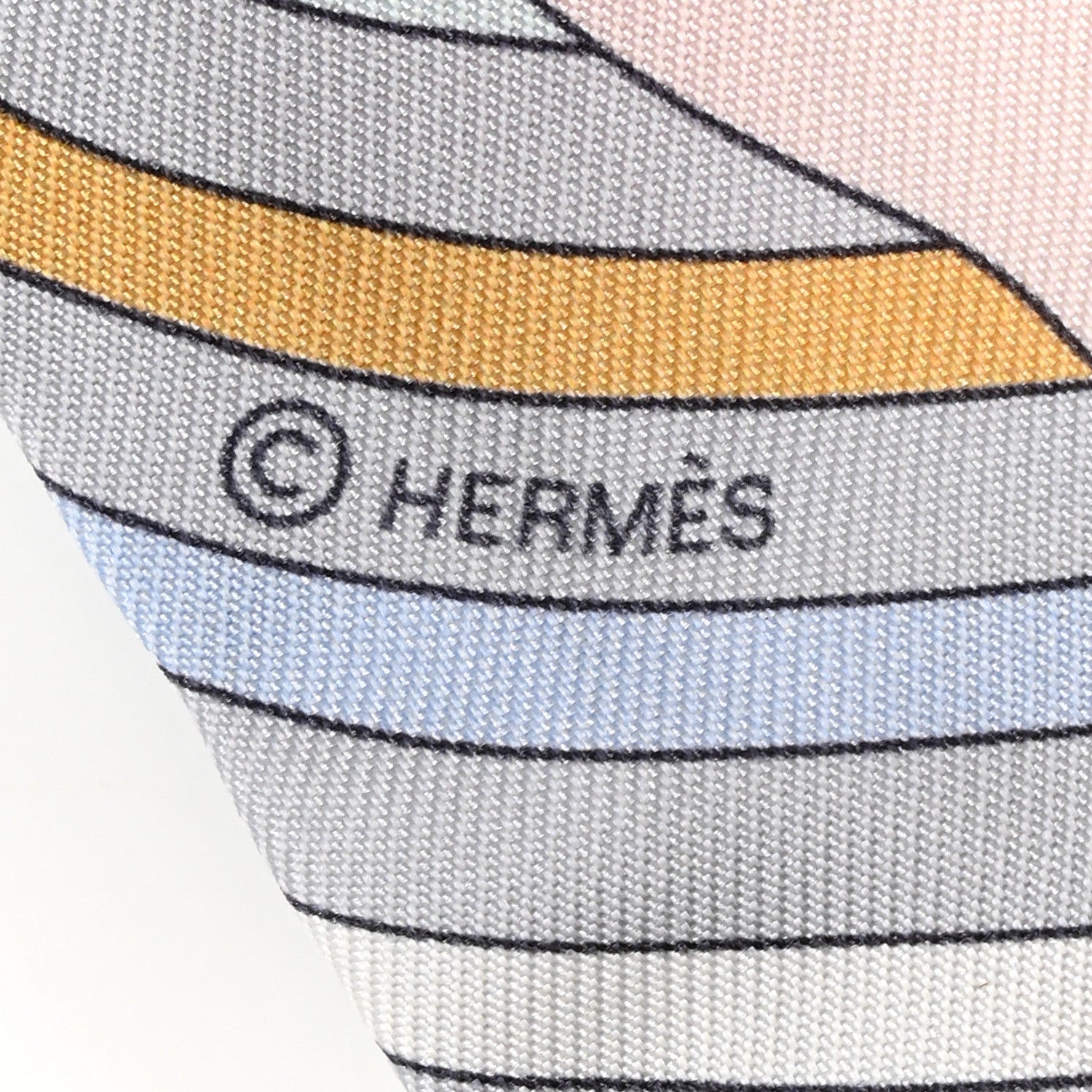 Hermes Silk Carres Volants Twilly Grenadine Gris Perle Rose Pale 4 of 6