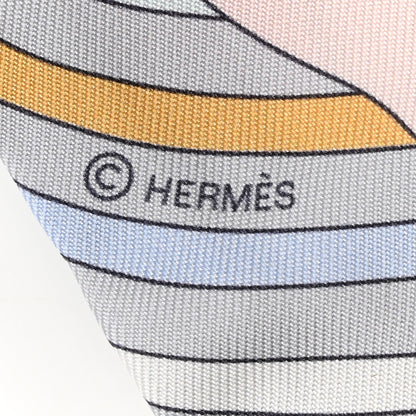 Hermes Silk Carres Volants Twilly Grenadine Gris Perle Rose Pale 4 of 6