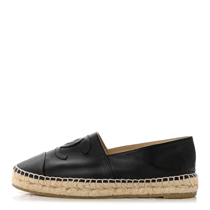 Chanel Lambskin CC Espadrilles 38 Black 1 of 8