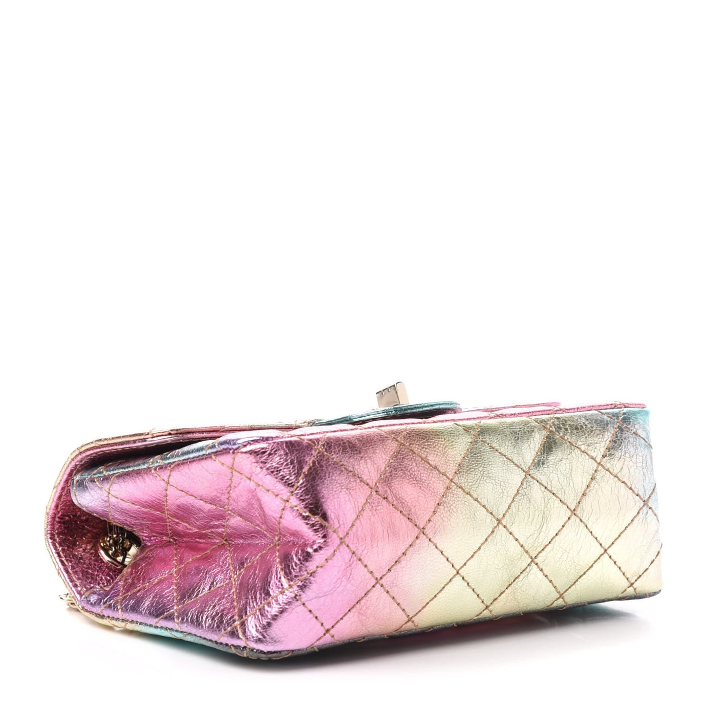 Metallic Goatskin Quilted Mini 2.55 Reissue Flap Multicolor