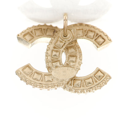 Chanel Crystal Timeless CC Earrings Light Gold 4 of 4