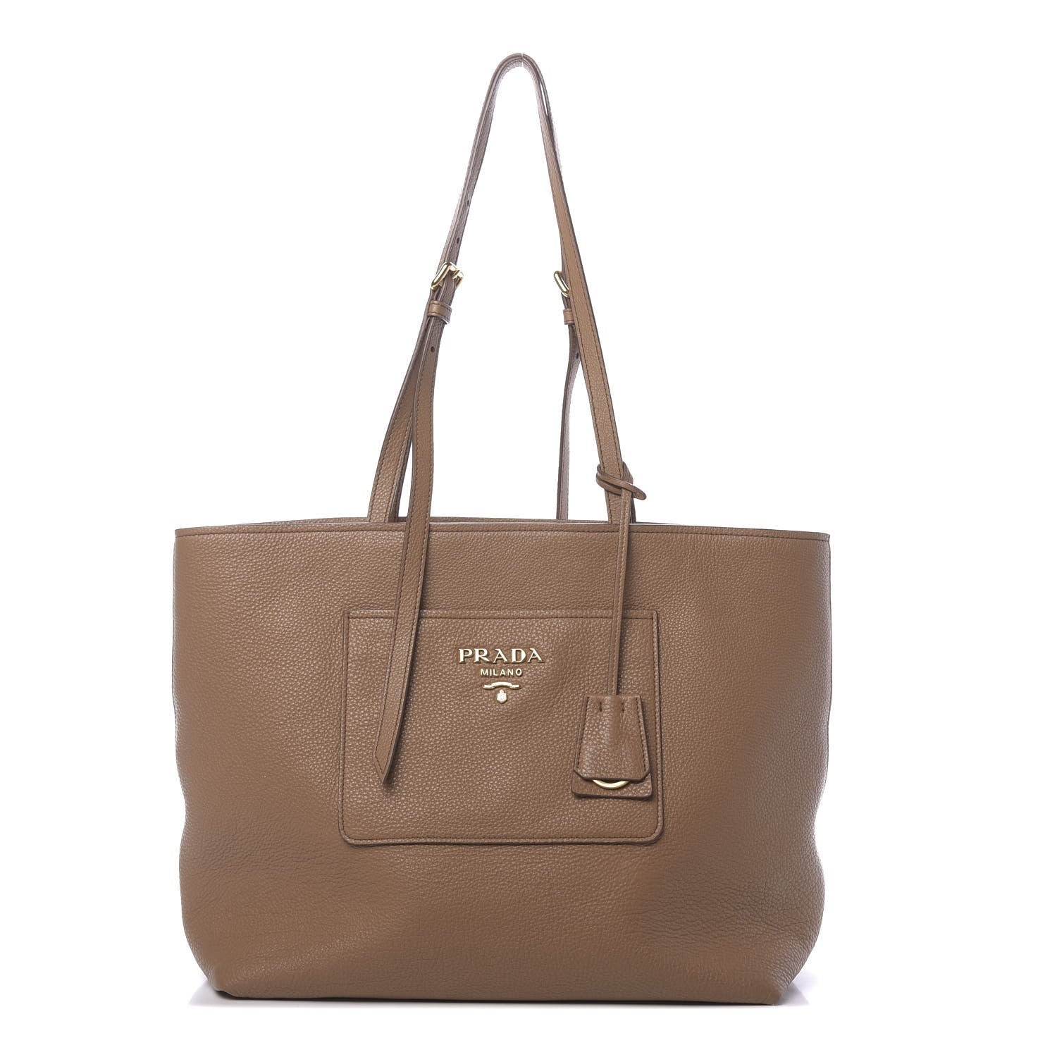 Prada Vitello Daino Pocket Shopping Tote Caramel 1 of 11