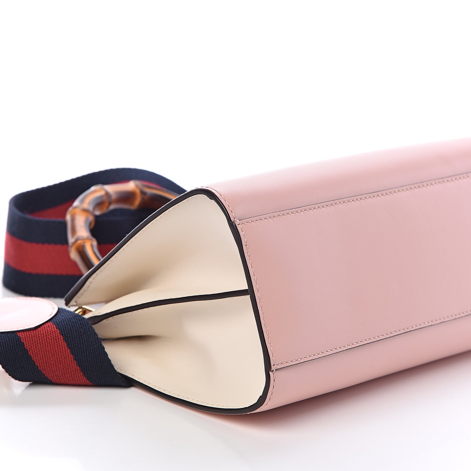 Gucci Nappa Bamboo Web Mini Nymphaea Top Handle Bag Perfect Pink Mystic White 10 of 11