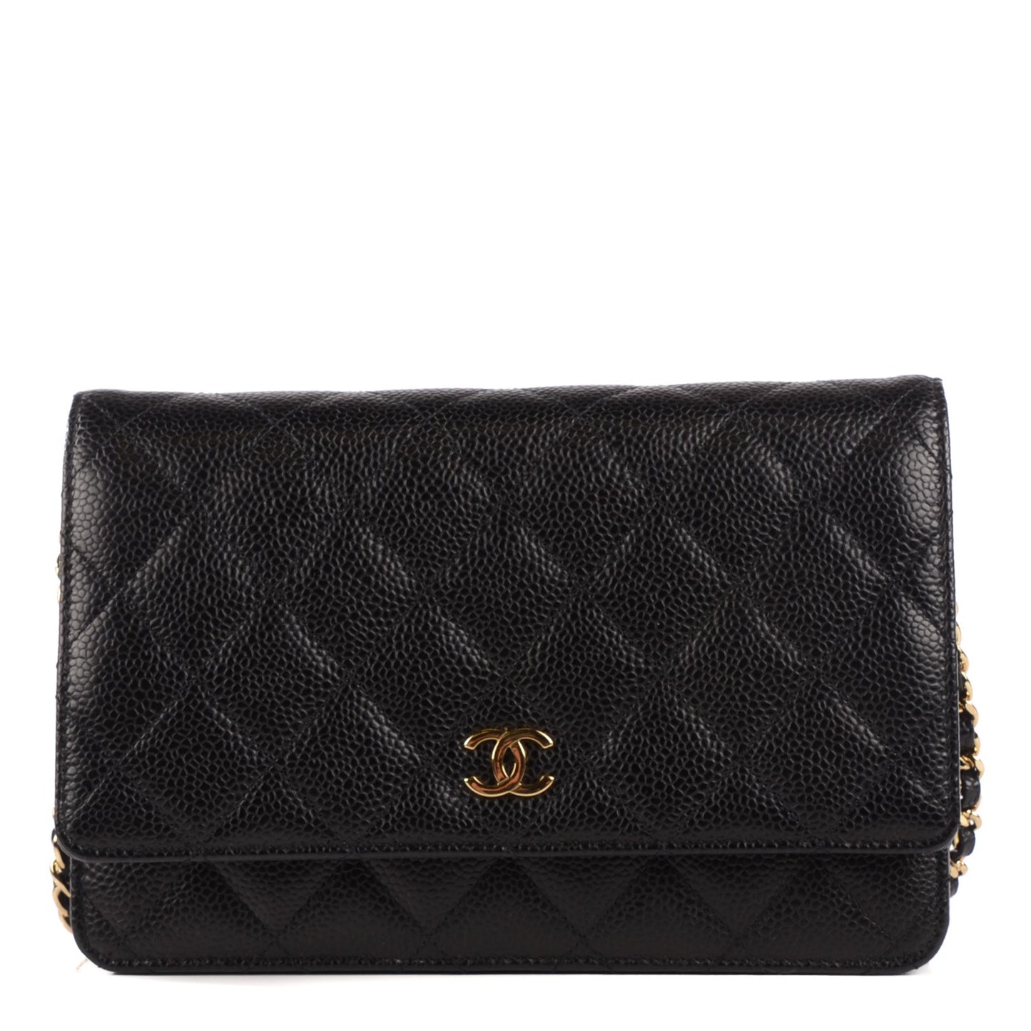 Caviar Quilted Wallet On Chain WOC Black