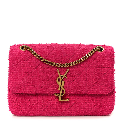 Saint Laurent Boucle Tweed Patchwork Monogram Medium Jamie Baguette Magenta 1 of 10