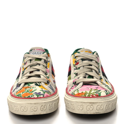Gucci X KEN SCOTT Cotton Web Floral Womens 1977 Tennis Sneakers 35.5 Ivory Pink Mystic White 2 of 9