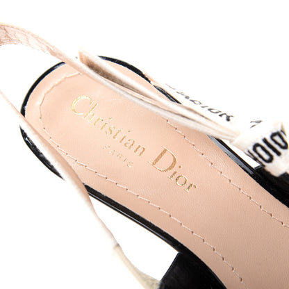Christian Dior Patent Ribbon J'Adior Slingback 65mm Pumps 37 Black 8 of 10