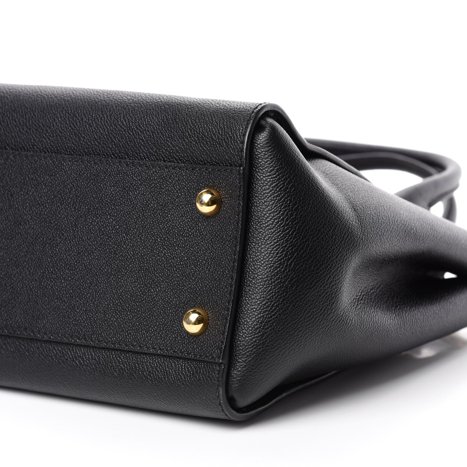 Burberry Soft Grain Calfskin Medium Buckle Tote Black 7 of 12