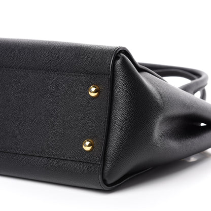 Burberry Soft Grain Calfskin Medium Buckle Tote Black 7 of 12