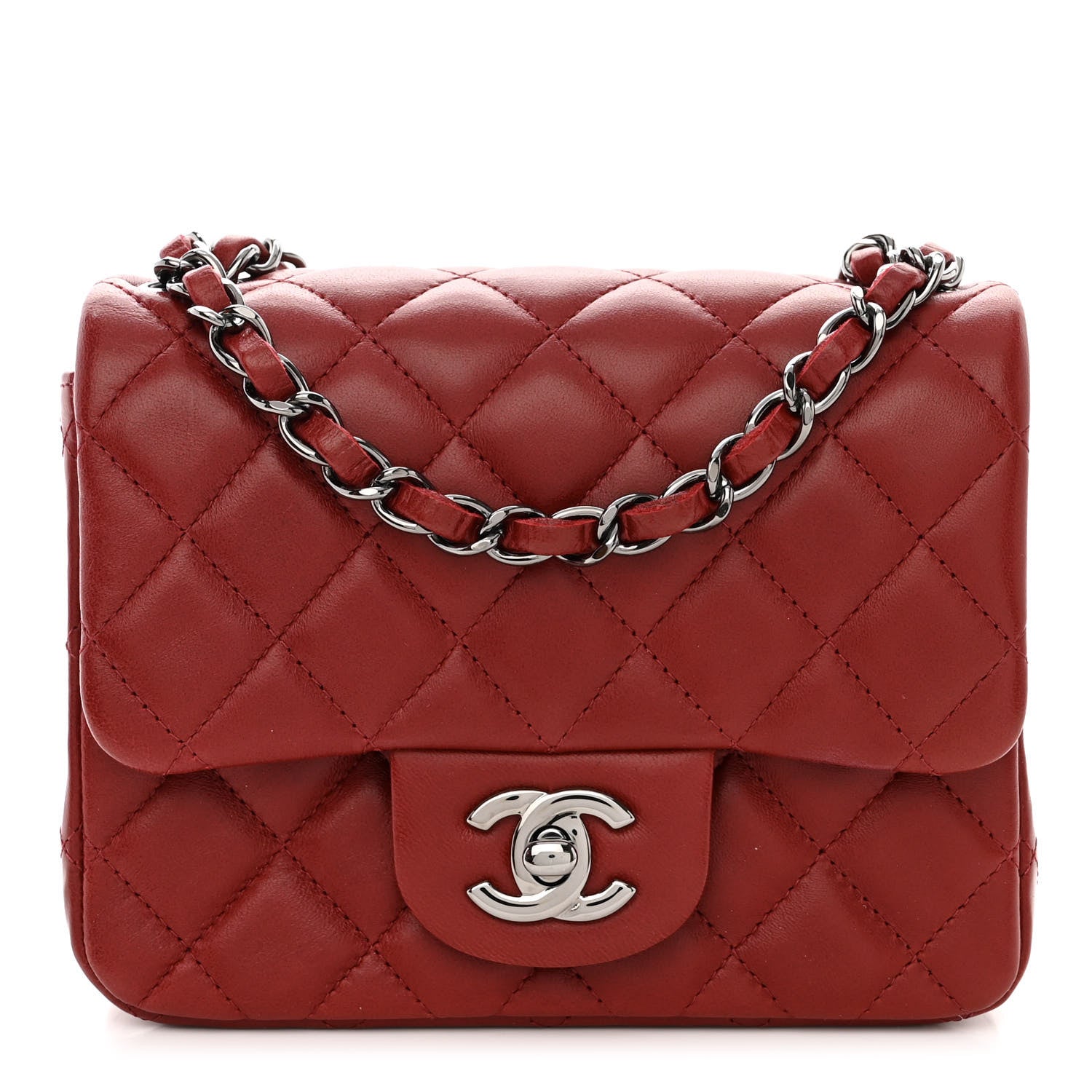 Chanel Lambskin Quilted Mini Square Flap Bordeaux 1 of 11