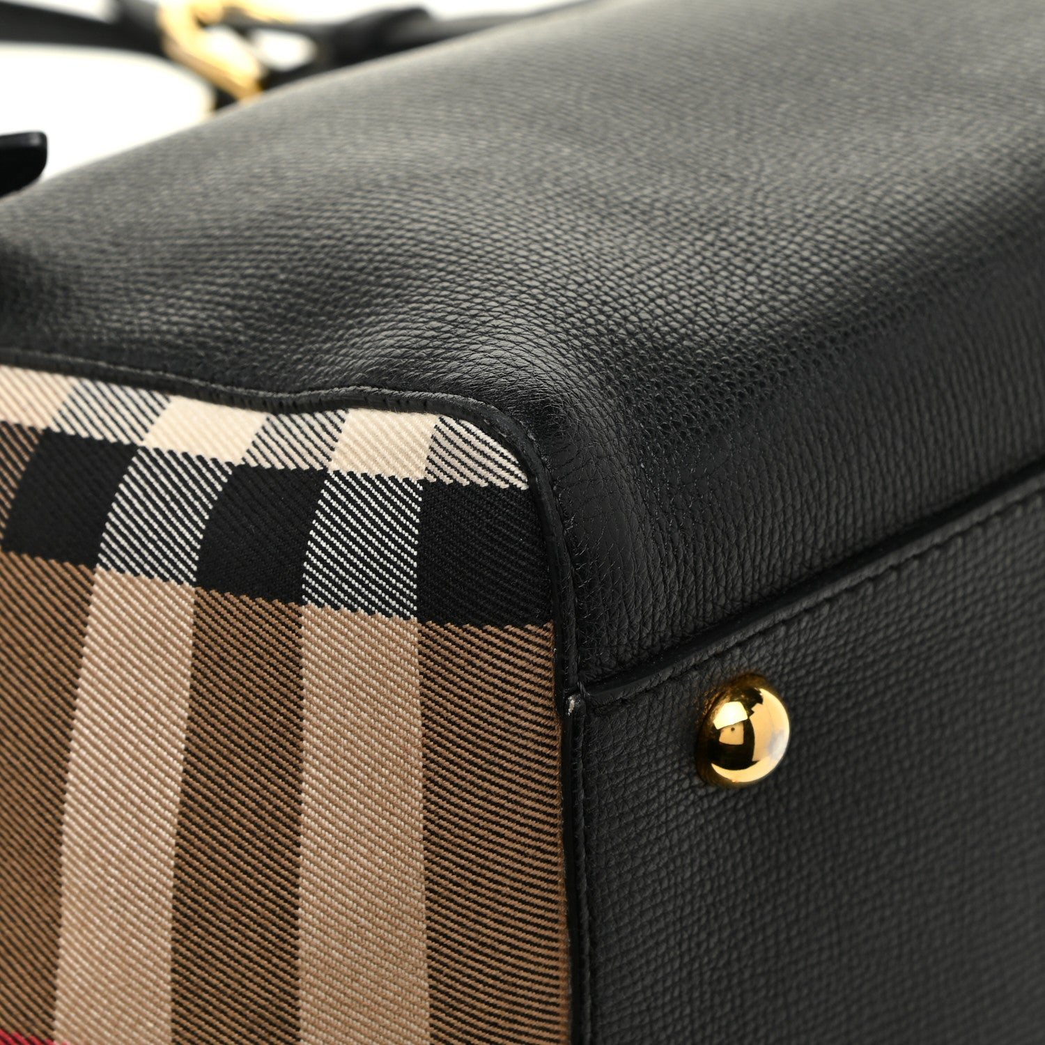 Burberry Grainy Calfskin House Check Small Canterbury Black 17 of 17