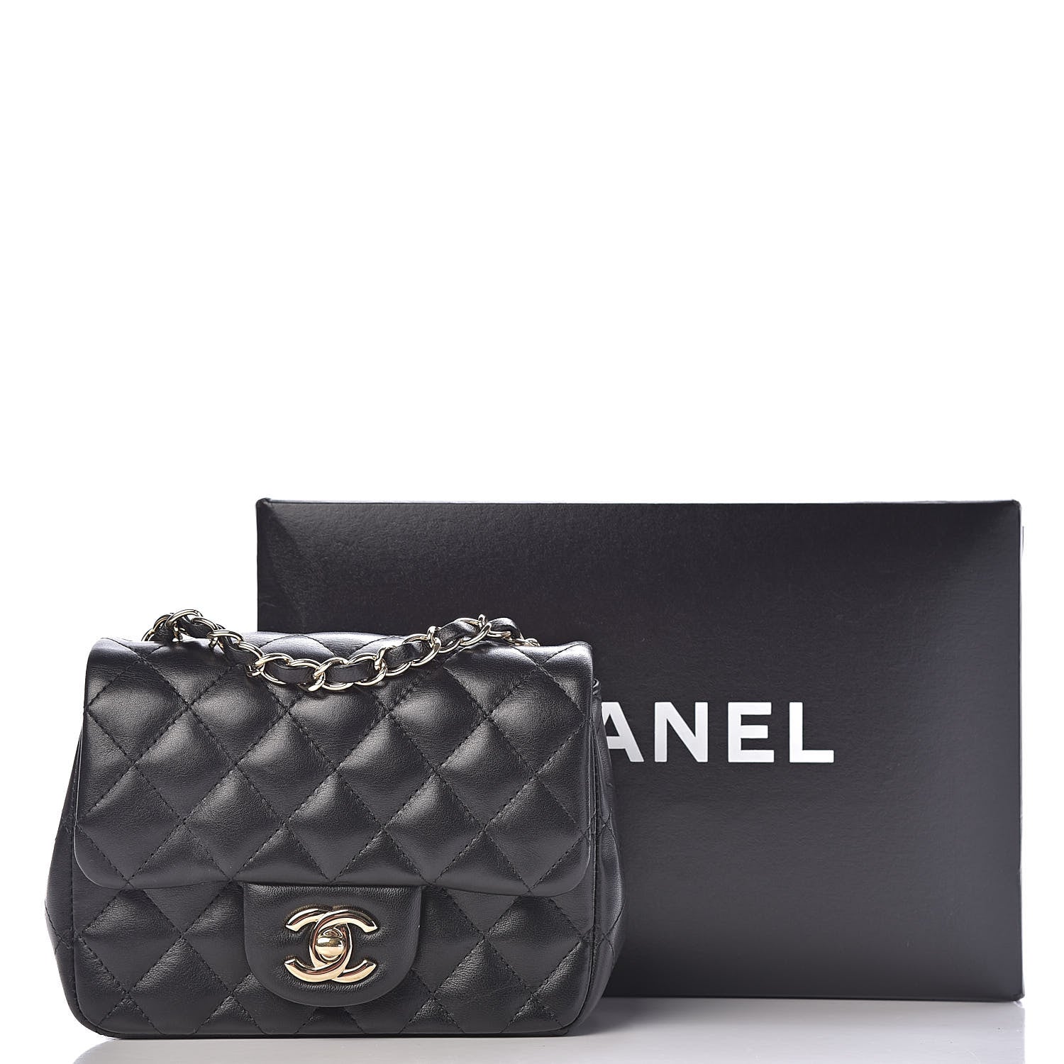 Chanel Lambskin Quilted Mini Square Flap Black 11 of 11