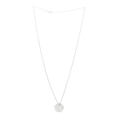 Chanel 18K White Gold Diamond Bouton de Camelia Pendant Necklace 3 of 6