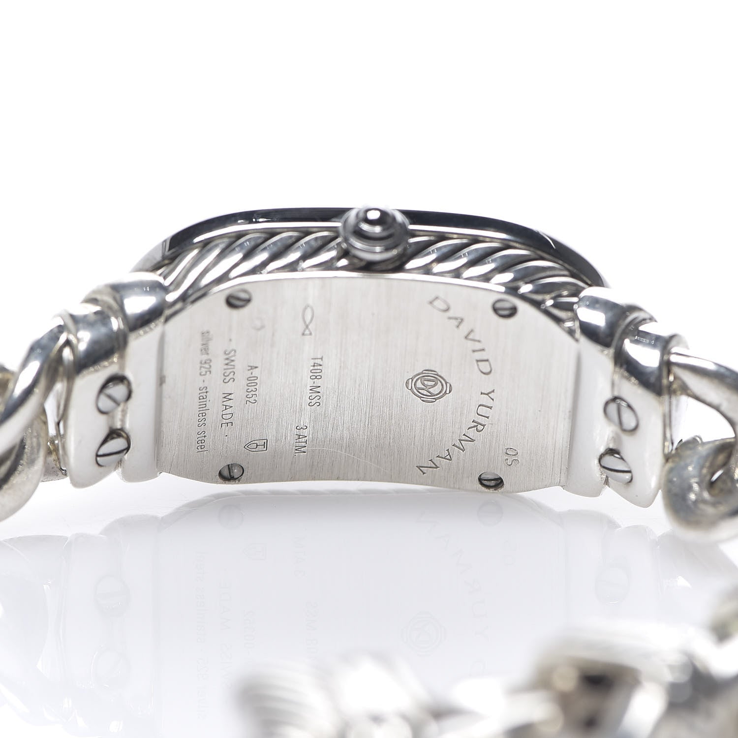 David Yurman Stainless Steel Sterling Silver Diamond Bezel Mother of Pearl 20mm Madison Cable Quartz Watch 4 of 6