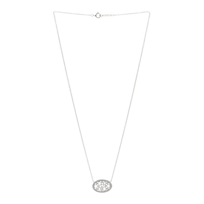 Tiffany Platinum Diamond Cobblestone Oval Pendant Necklace 3 of 4