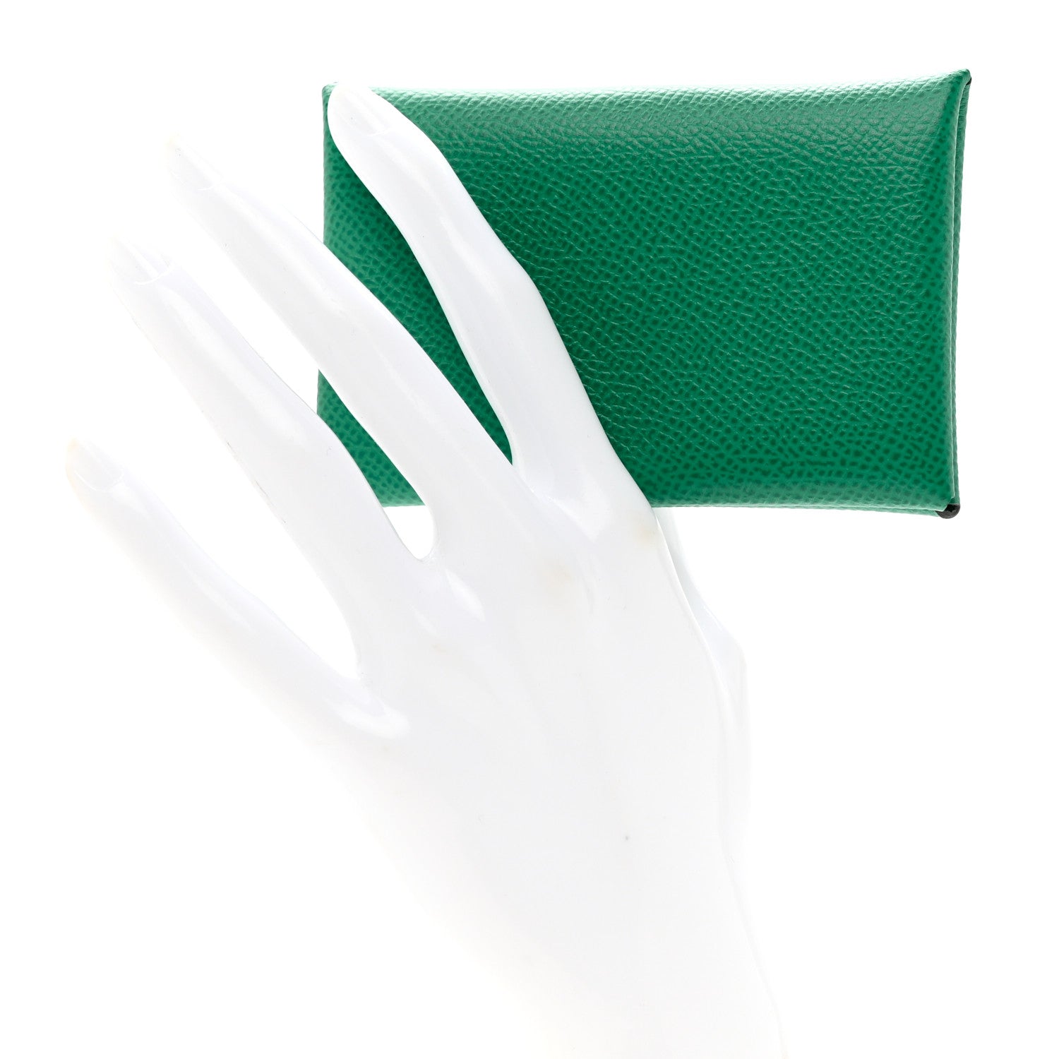 Hermes Epsom Calvi Card Case Vert Jade 2 of 6