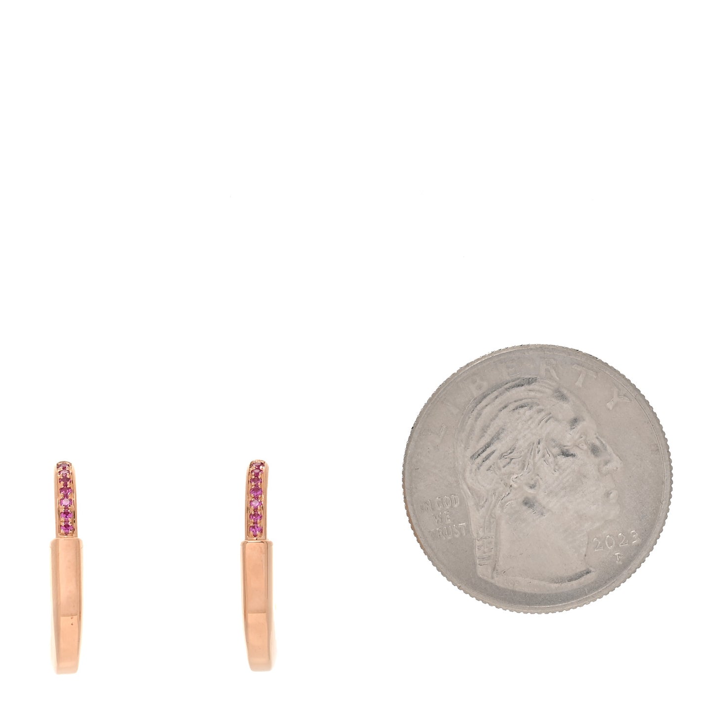 18K Rose Gold Pink Sapphire Small Lock Earrings