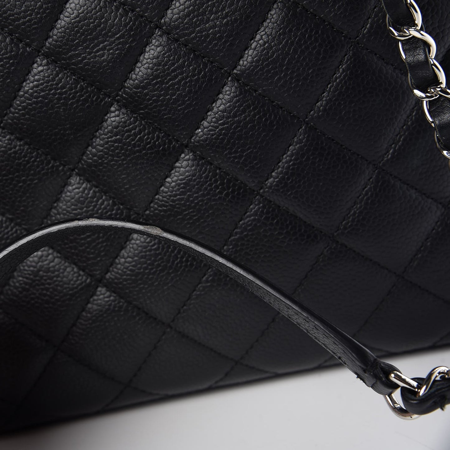 Caviar Quilted Large CC Box Shopping Tote Black
