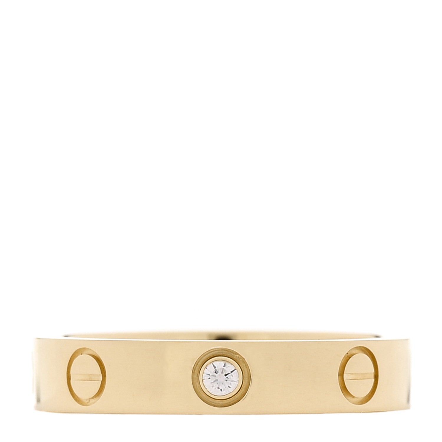 Cartier 18K Yellow Gold Diamond 4mm LOVE Wedding Band Ring 52 6 3 of 4