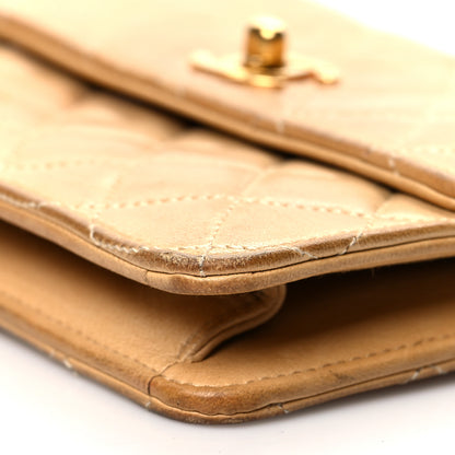 Chanel Lambskin Quilted Mini Flap Beige 9 of 17
