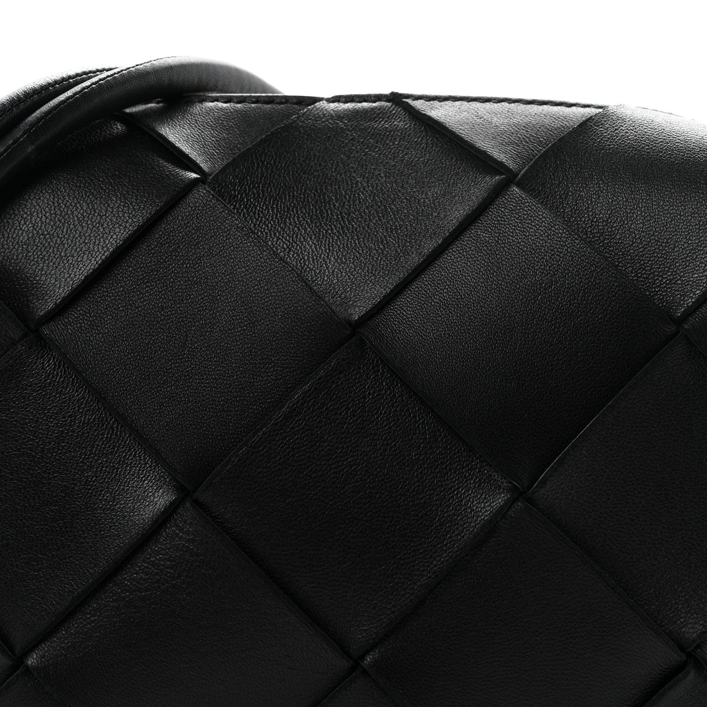 Lambskin Maxi Intrecciato Small Cassette Camera Bag Black