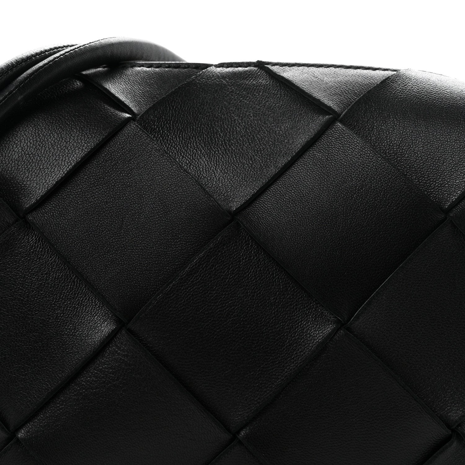 Bottega Veneta Lambskin Maxi Intrecciato Small Cassette Camera Bag Black 7 of 9