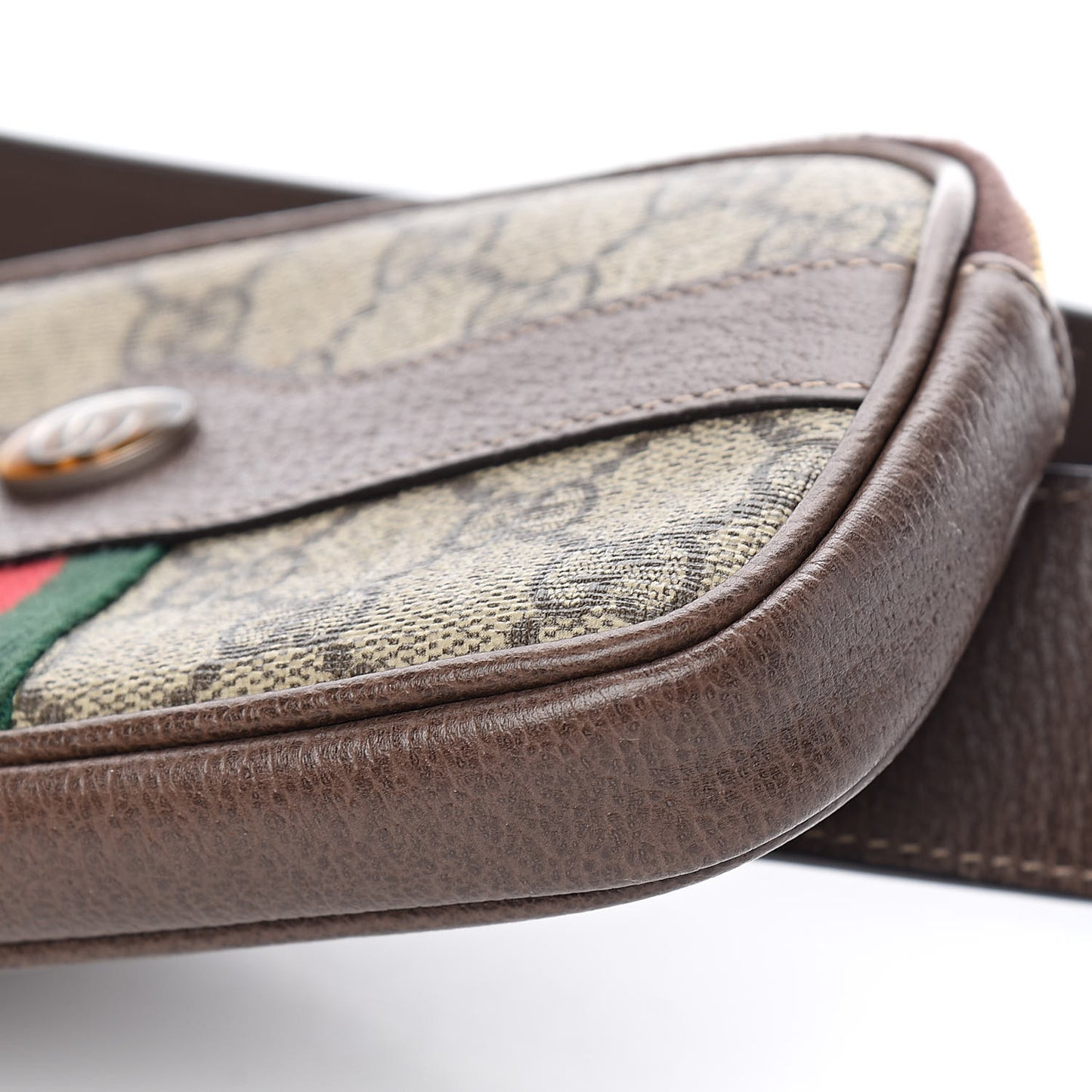 GG Supreme Monogram Ophidia Belted iPhone Case 85 34 Dark Brown