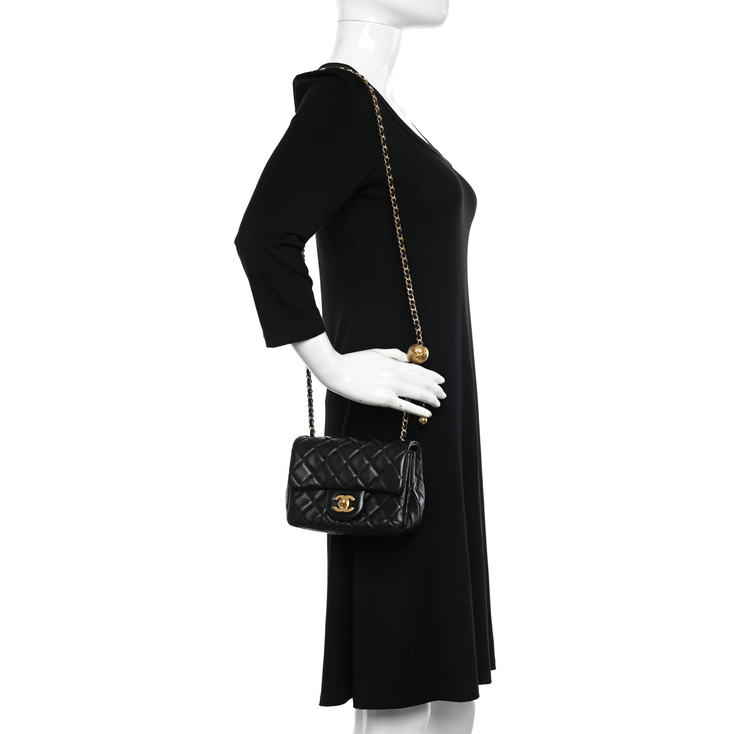 Chanel Lambskin Quilted Mini Pearl Crush Flap Black 2 of 11