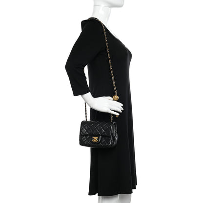 Chanel Lambskin Quilted Mini Pearl Crush Flap Black 2 of 11