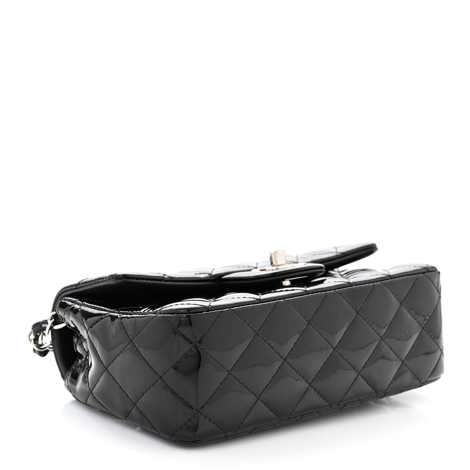 Chanel Patent Calfskin Quilted Mini Rectangular Flap Black 4 of 10