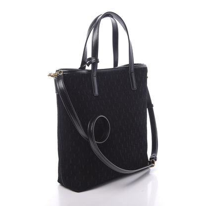Saint Laurent Suede Monogram Embossed Toy Shopping Bag Black 3 of 9